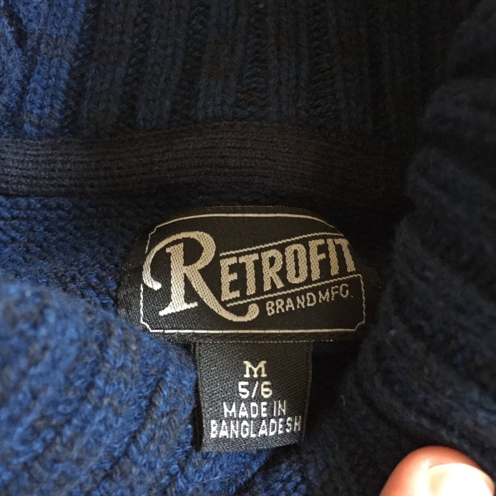 SOLD Retrofit • Trendy Blue Striped Knit Sweater - Picture 5 of 8